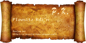 Plavsitz Kán névjegykártya